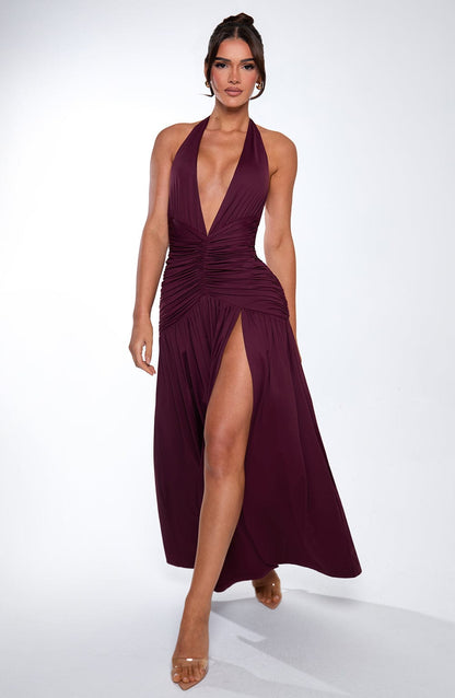 Melania Maxi Dress Cherry Lacquer