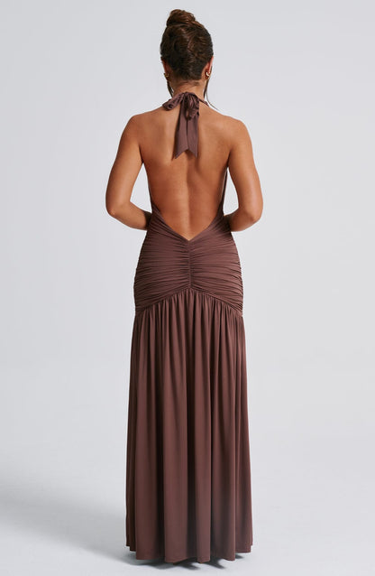Melania Maxi Dress Chocolate