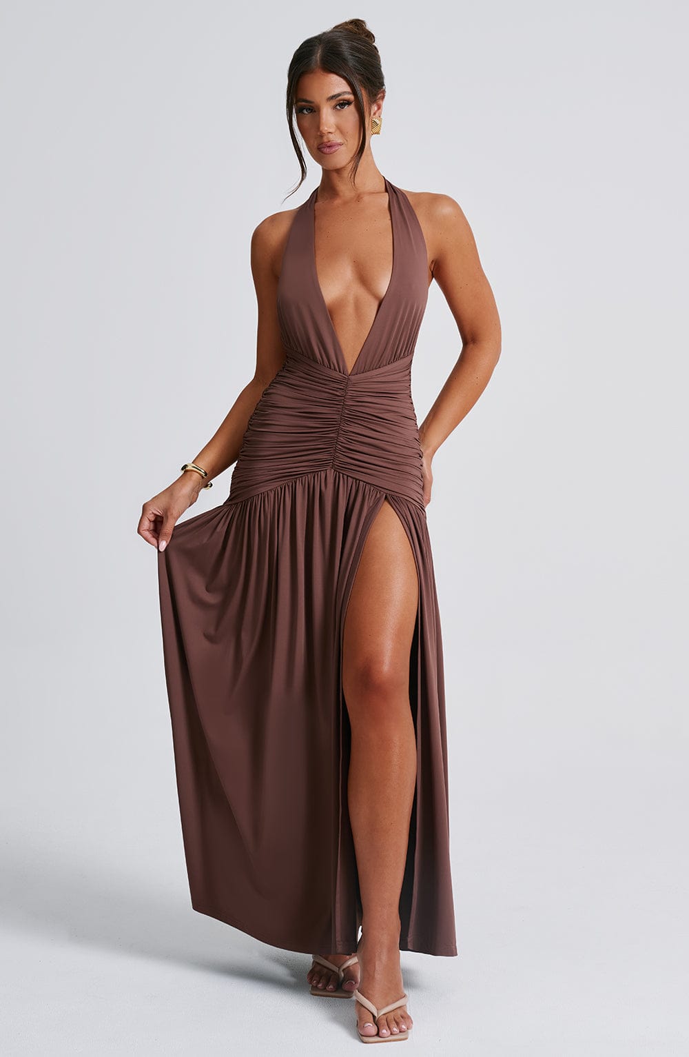 Melania Maxi Dress Chocolate