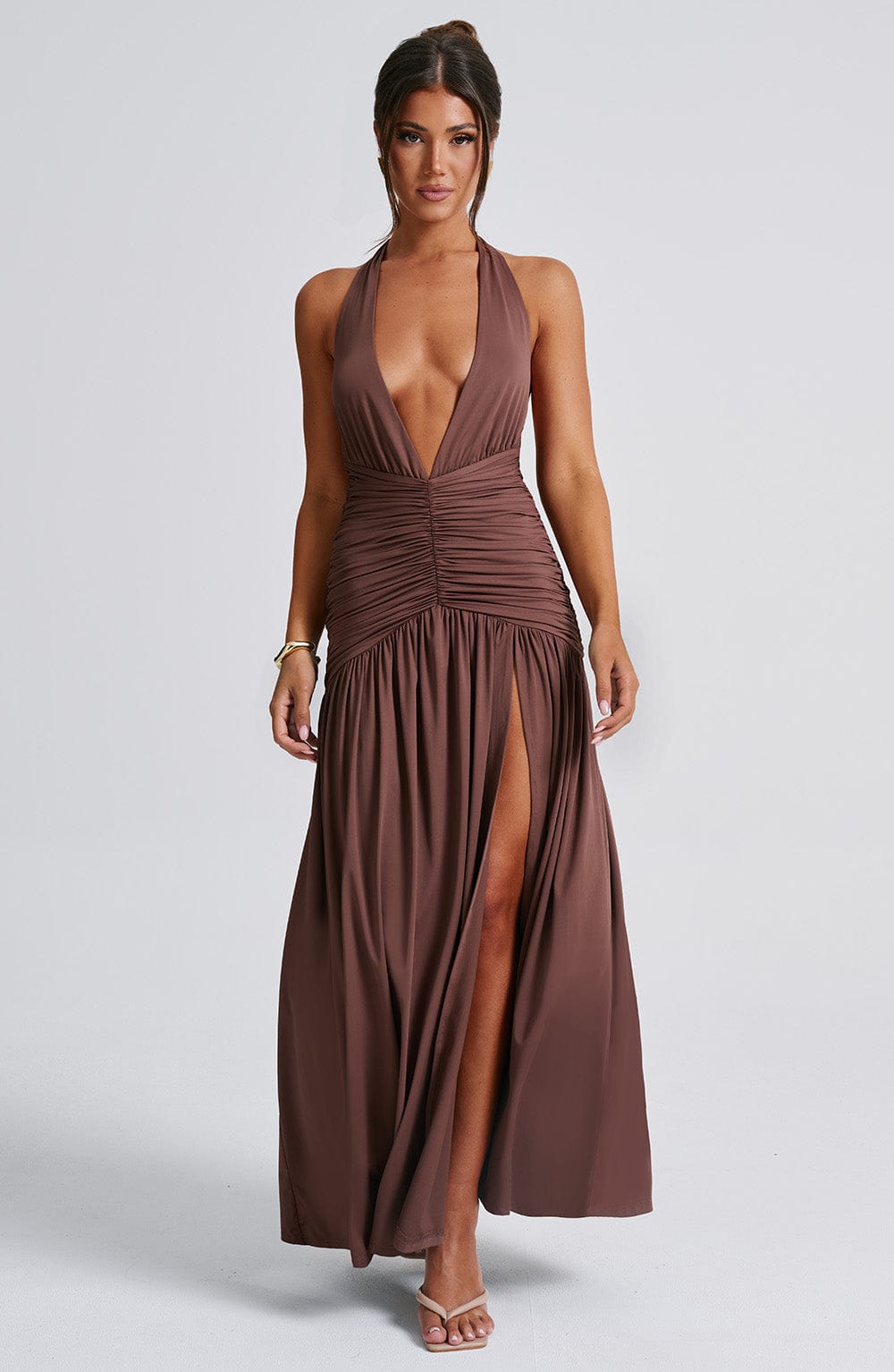 Melania Maxi Dress Chocolate