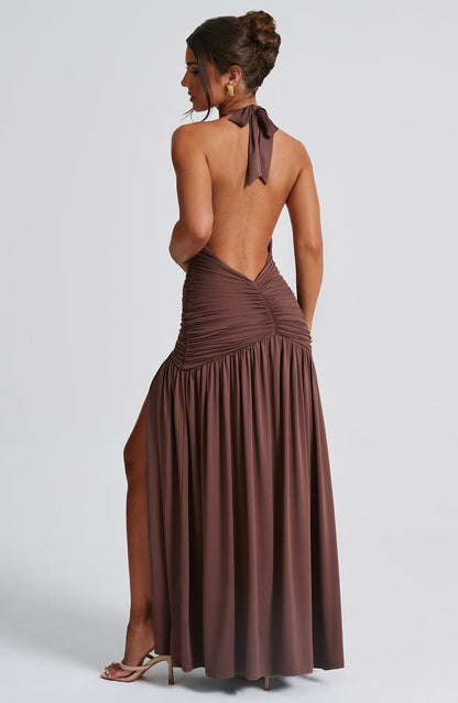 Melania Maxi Dress Chocolate