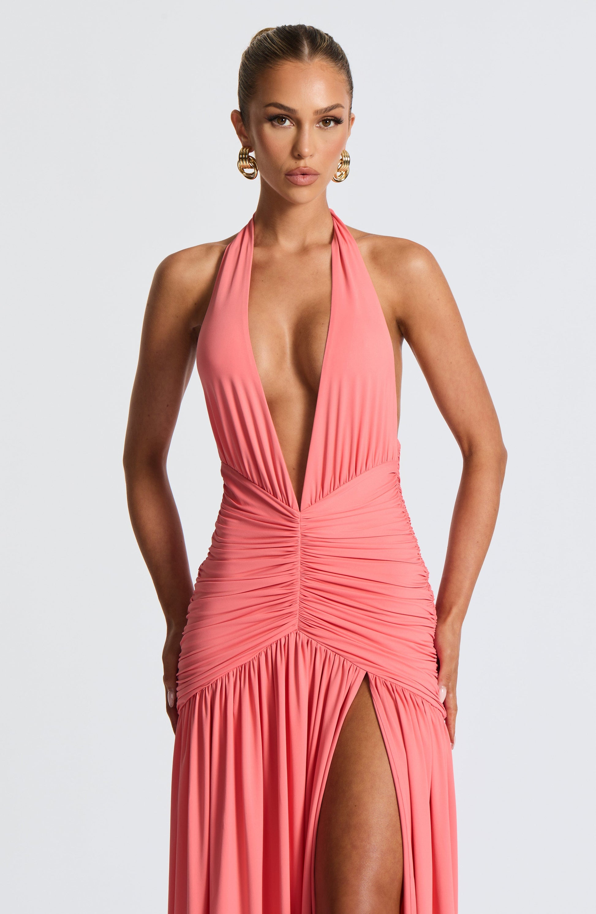 Melania Maxi Dress Coral Pink