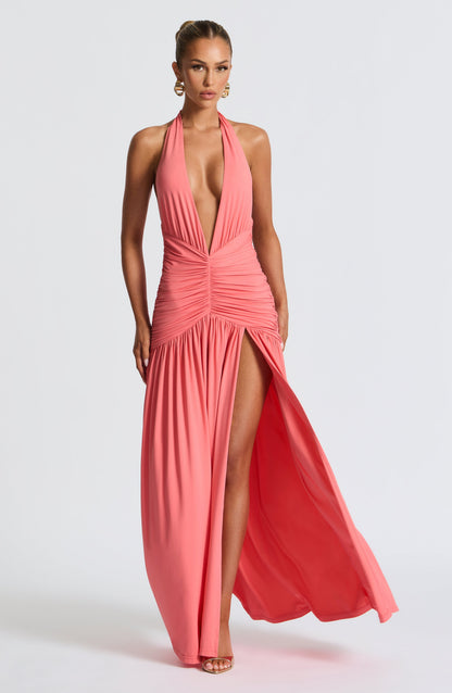 Melania Maxi Dress Coral Pink