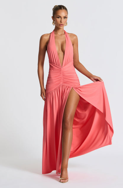 Melania Maxi Dress Coral Pink