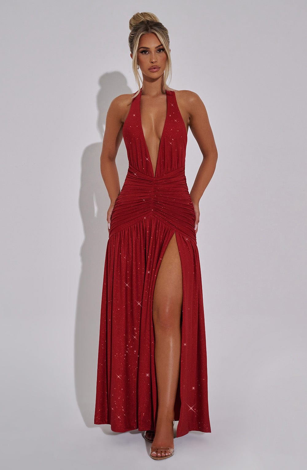 Melania Maxi Dress Red Sparkle