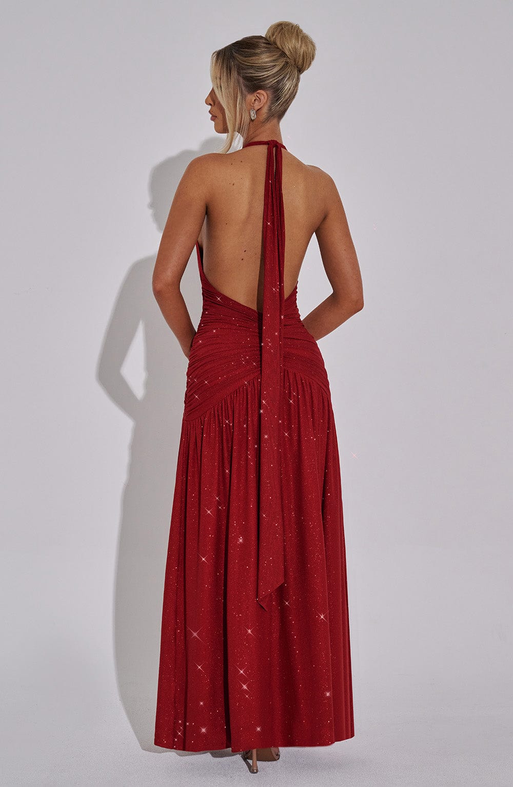 Melania Maxi Dress Red Sparkle