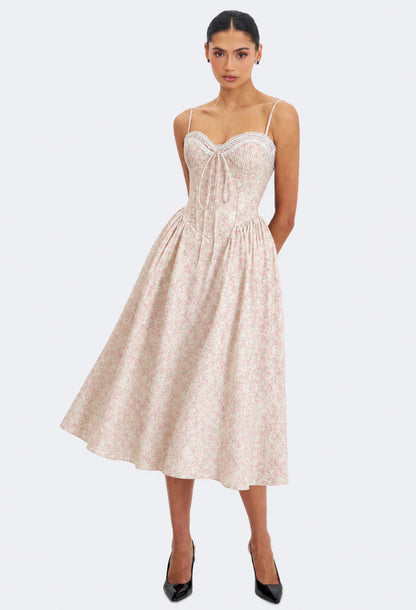 Melody Floral Midi Dress Pink