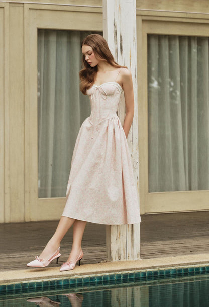 Melody Floral Midi Dress Pink