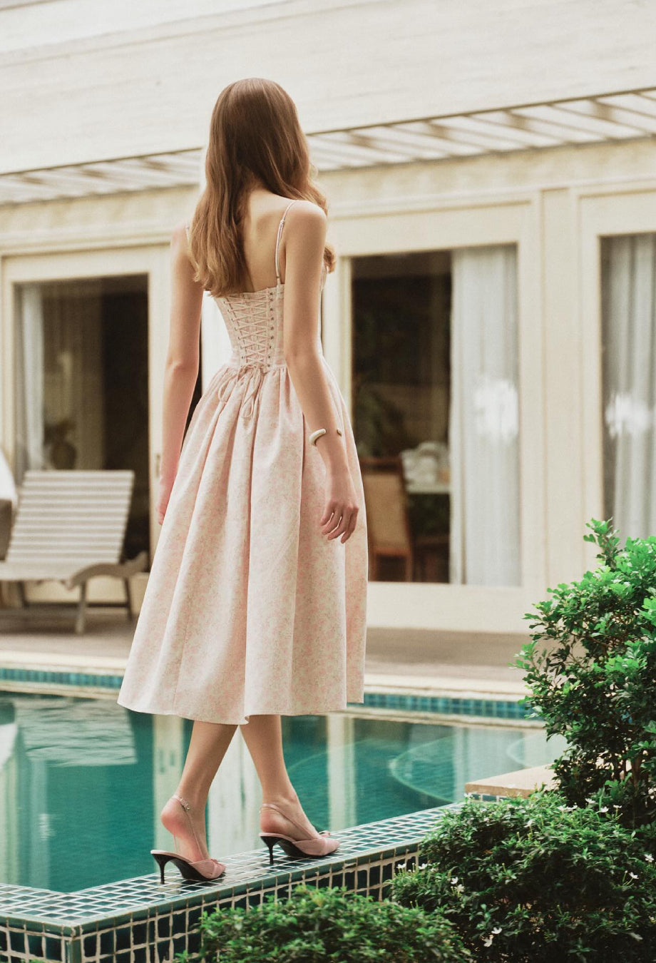 Melody Floral Midi Dress Pink
