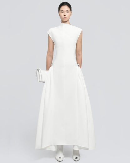 Mesha Midi Dress White