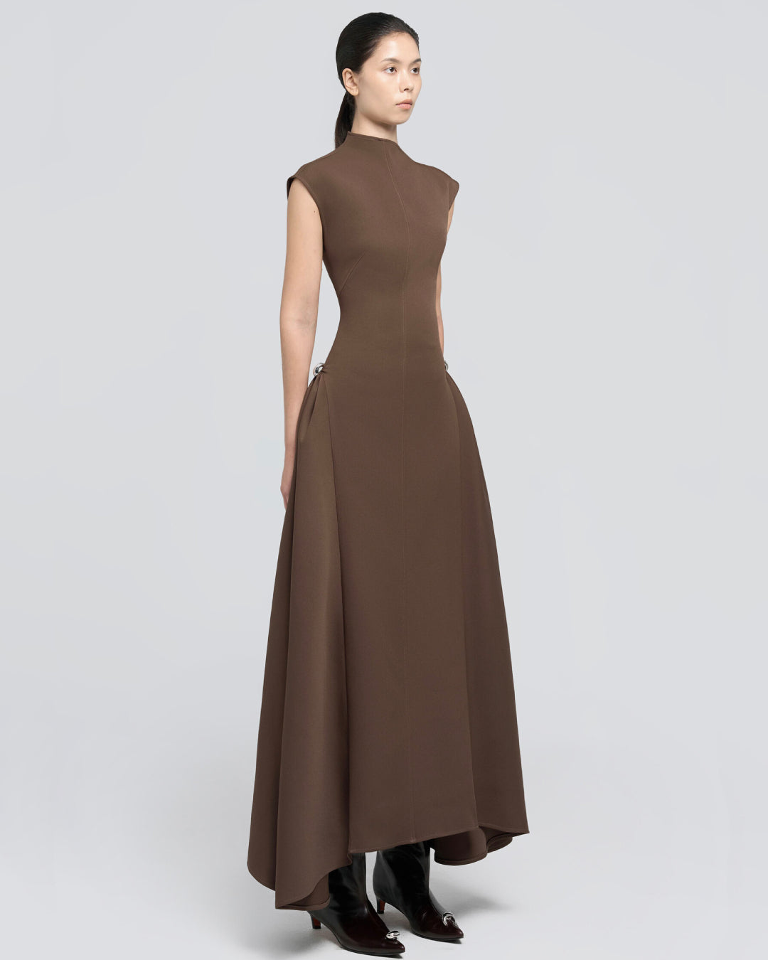 Mesha Midi Dress Brown