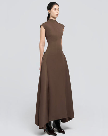 Mesha Midi Dress Brown