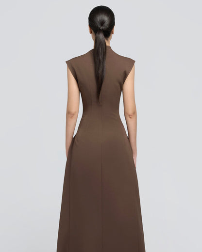 Mesha Midi Dress Brown