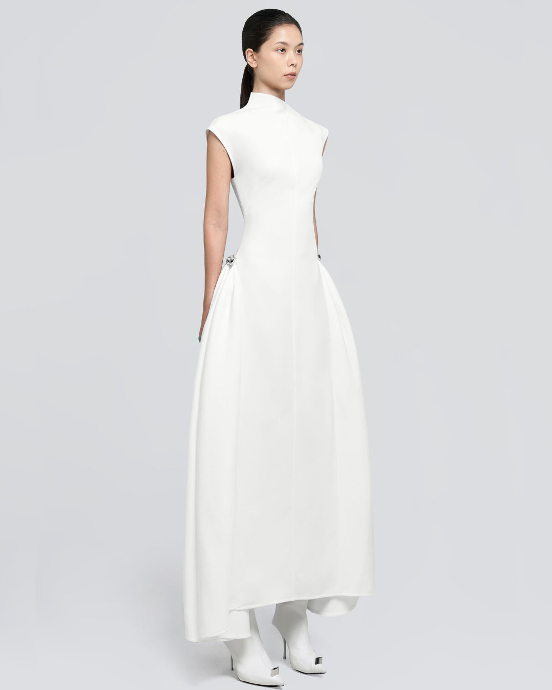 Mesha Midi Dress White
