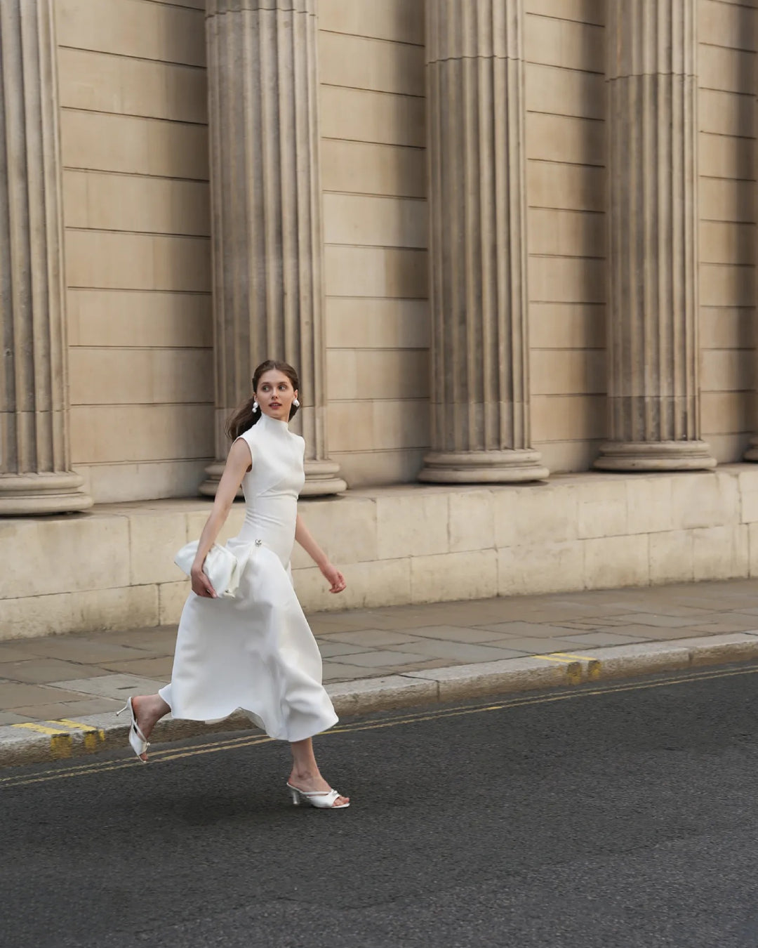 Mesha Midi Dress White