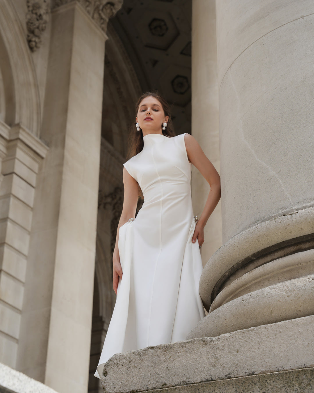 Mesha Midi Dress White