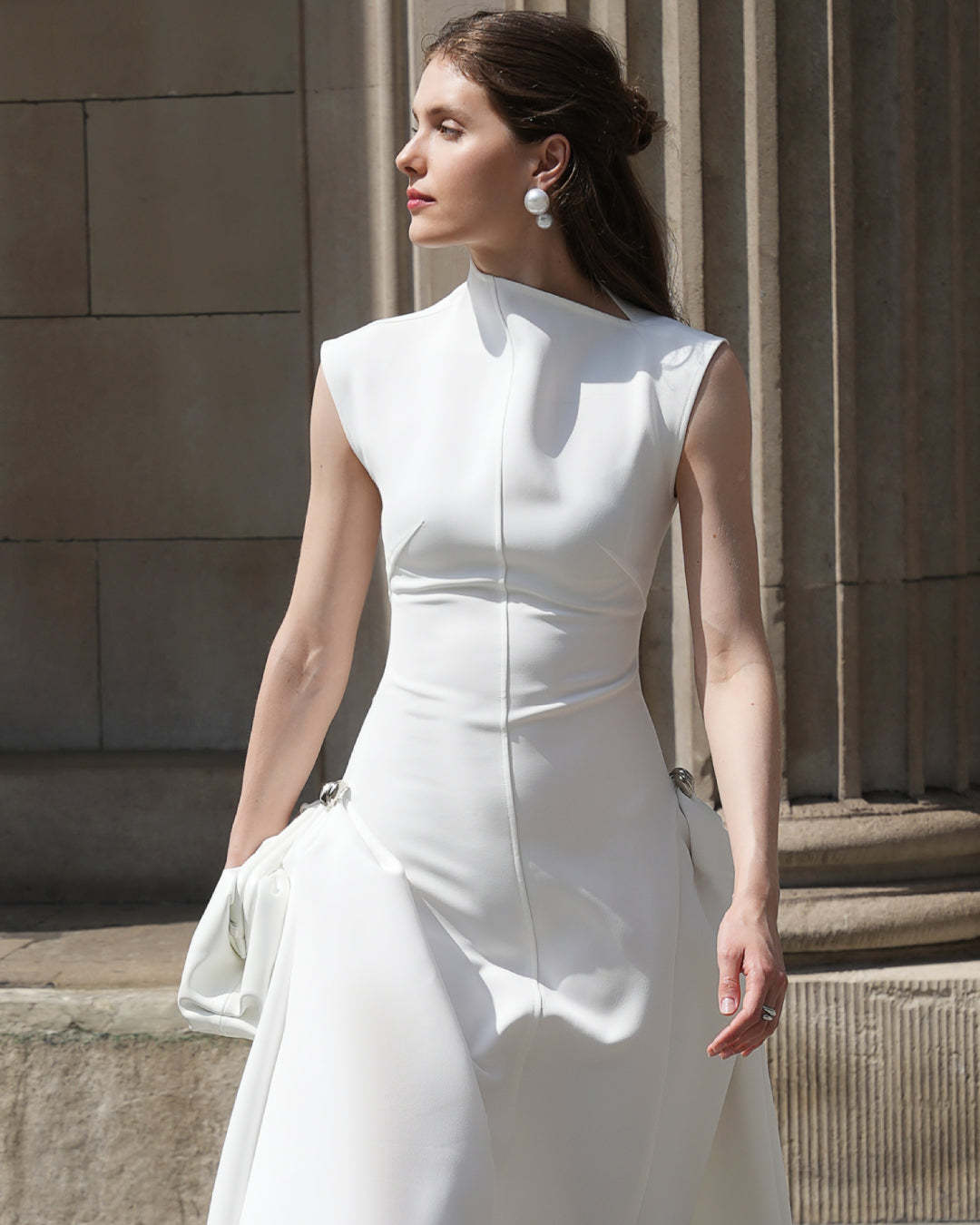 Mesha Midi Dress White