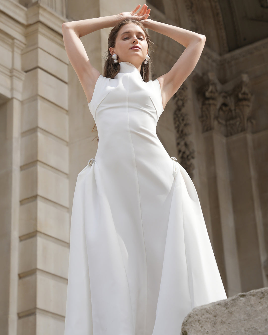 Mesha Midi Dress White
