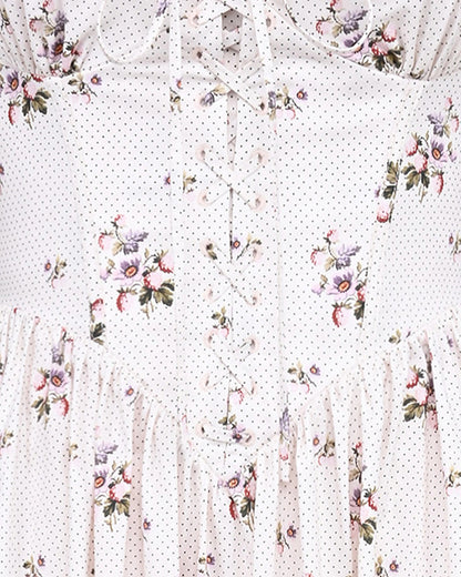 Minerva Cotton Halter Neck Midi Dress Floral Print