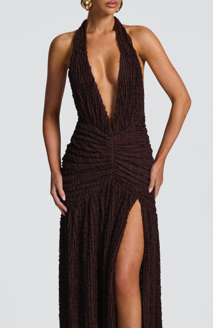 Minerva Maxi Dress Plum Brown