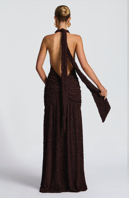 Minerva Maxi Dress Plum Brown