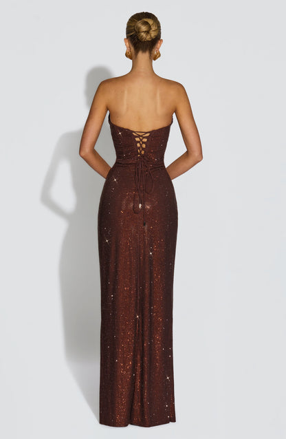 Mirabella Maxi Dress Plum Brown