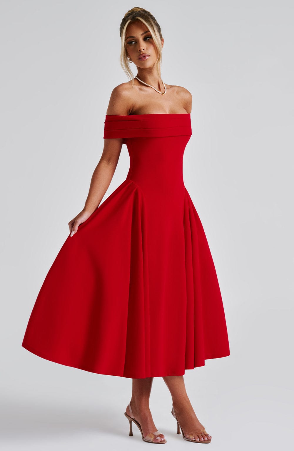 Miranda Midi Dress Red