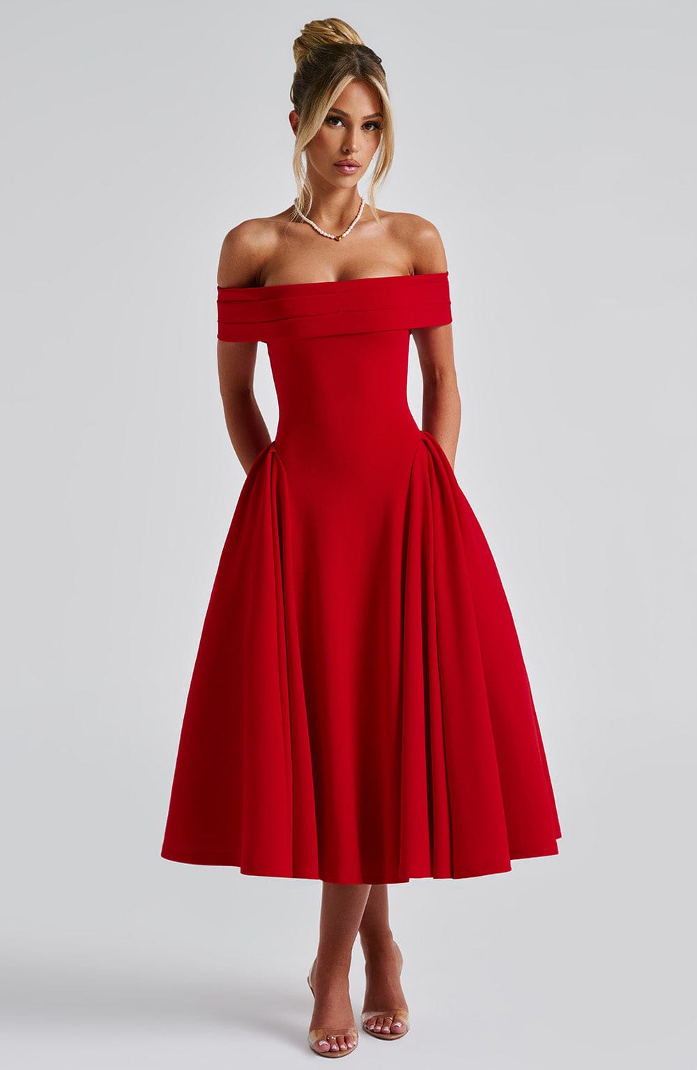 Miranda Midi Dress Red