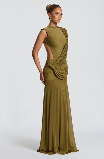 Mireya Maxi Dress Deep Olive
