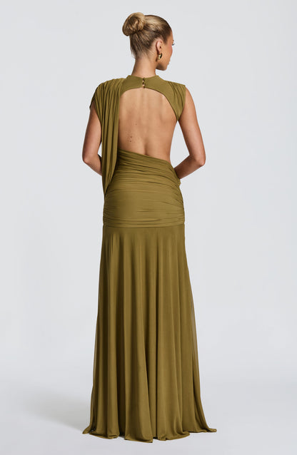Mireya Maxi Dress Deep Olive