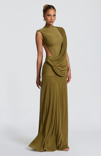 Mireya Maxi Dress Deep Olive