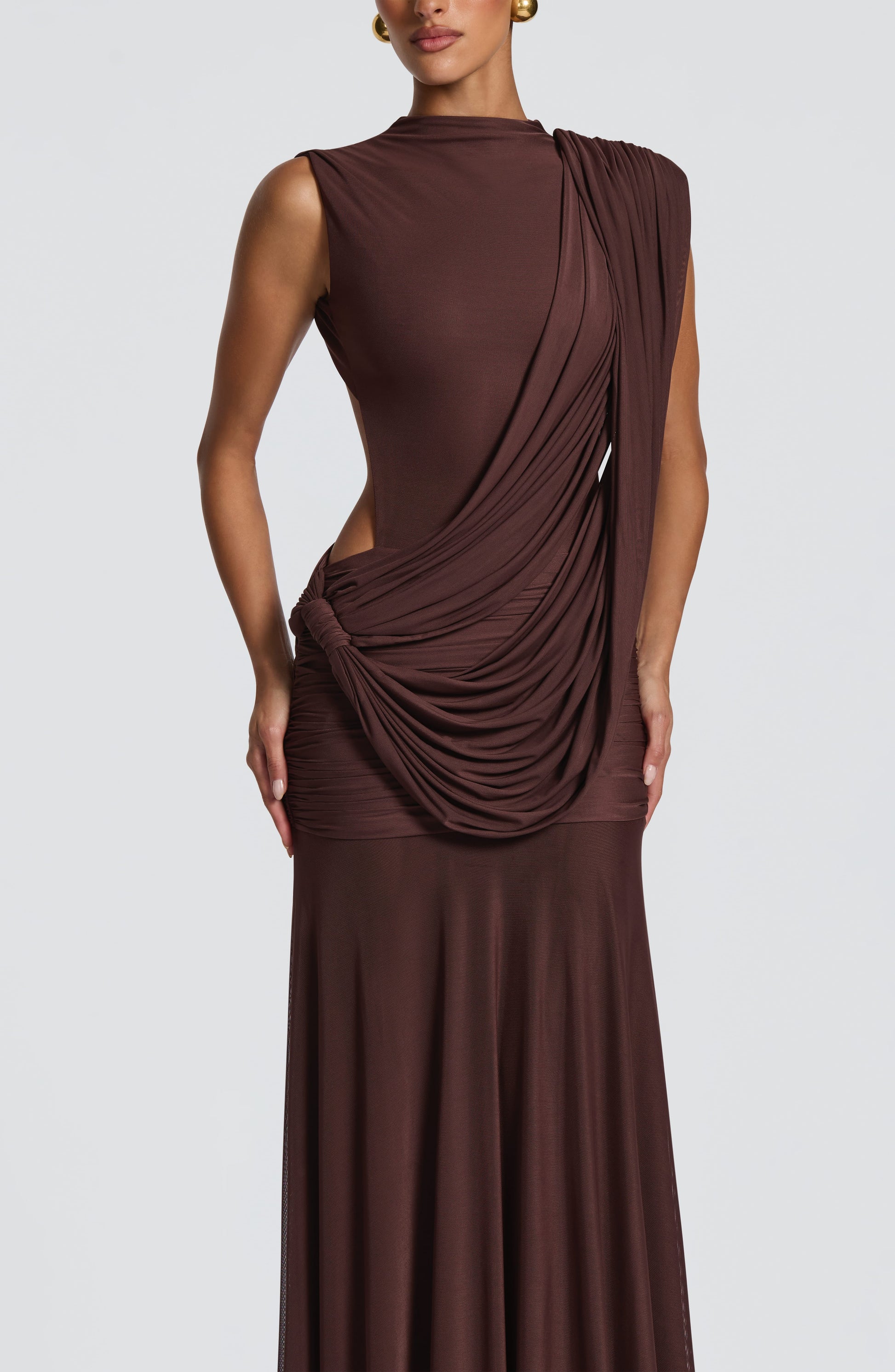 Mireya Maxi Dress Plum Brown