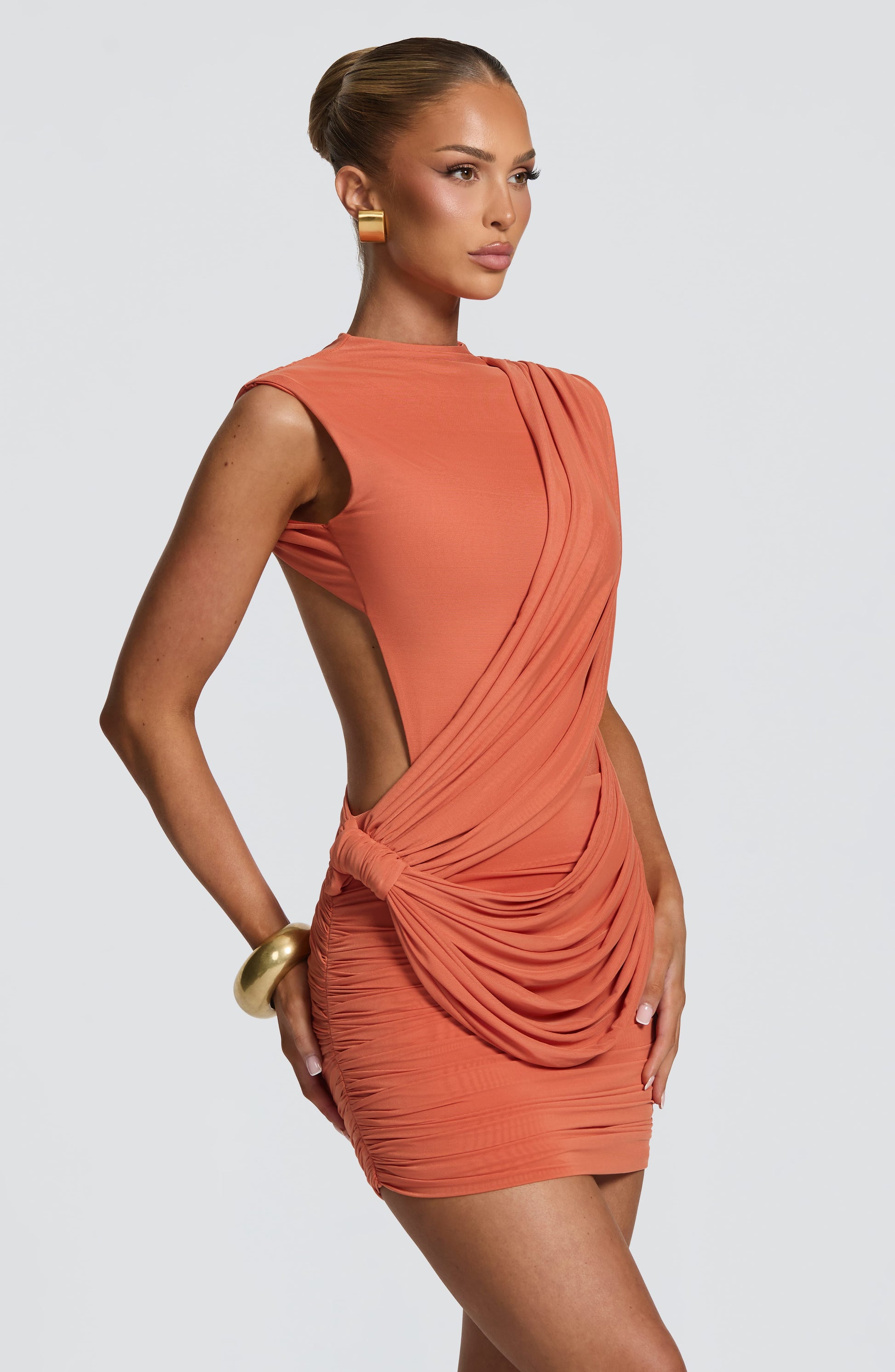 Mireya Mini Dress Burnt Orange