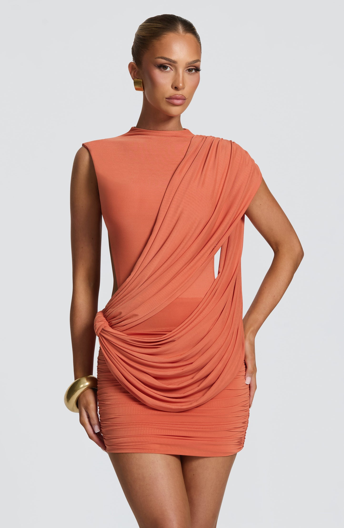 Mireya Mini Dress Burnt Orange