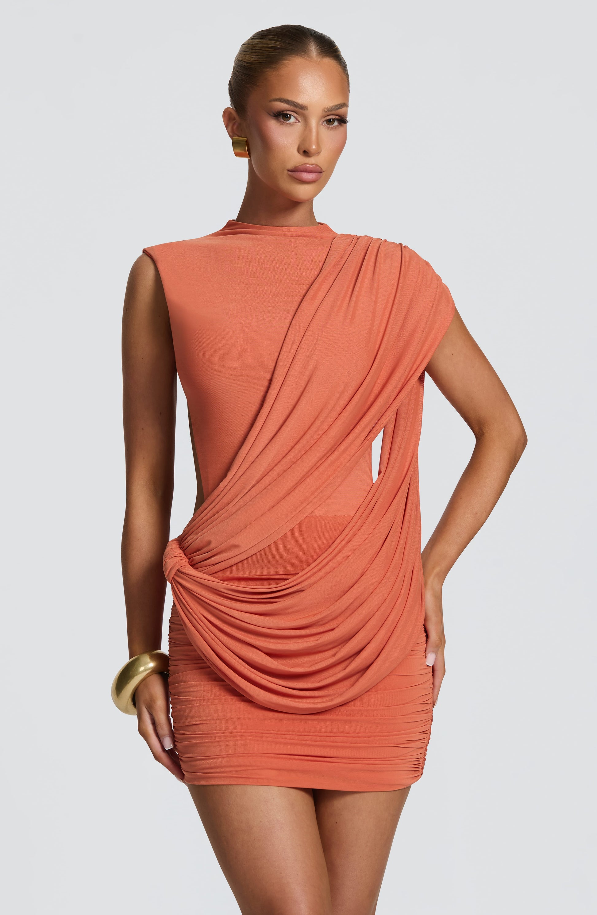 Mireya Mini Dress Burnt Orange