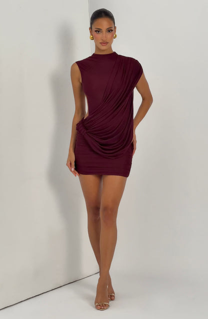 Mireya Mini Dress Cherry Lacquer