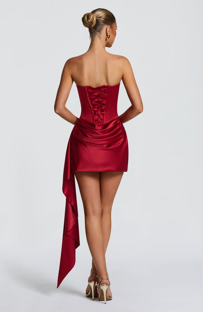 Mona Mini Dress Deep Red