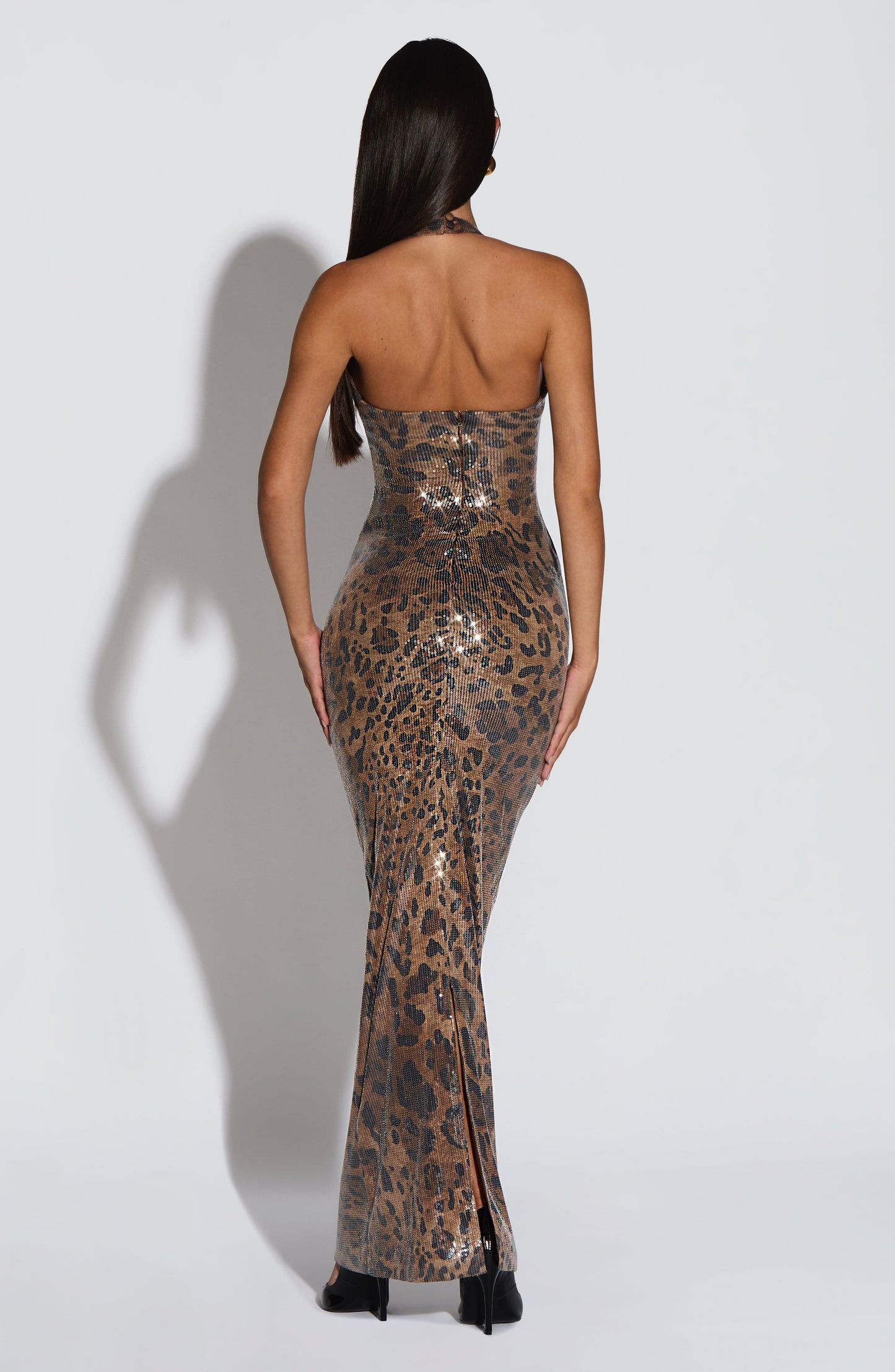 Morena Maxi Dress Sequin Leopard Print