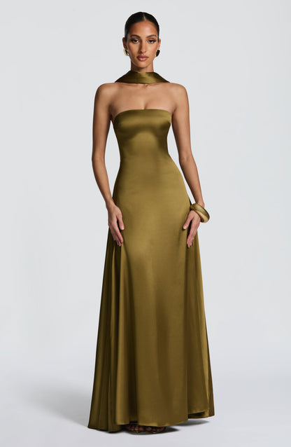 Morven Maxi Dress Deep Olive