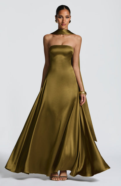 Morven Maxi Dress Deep Olive