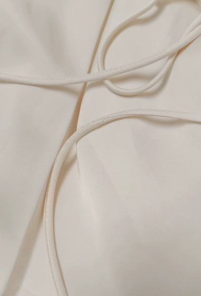 Morven Ivory Satin Maxi Dress with Scarf