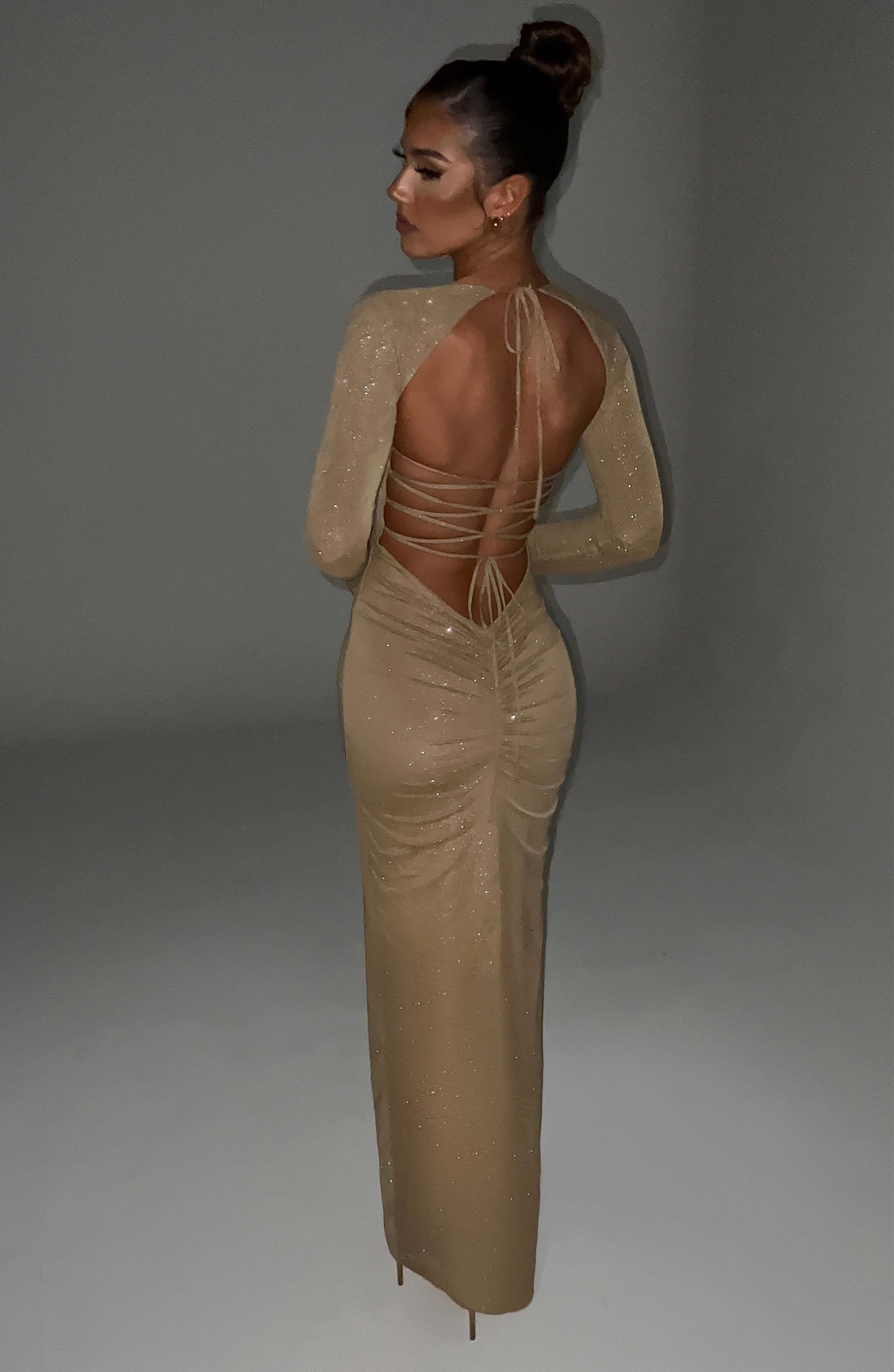 Nadia Maxi Dress Gold Sparkle