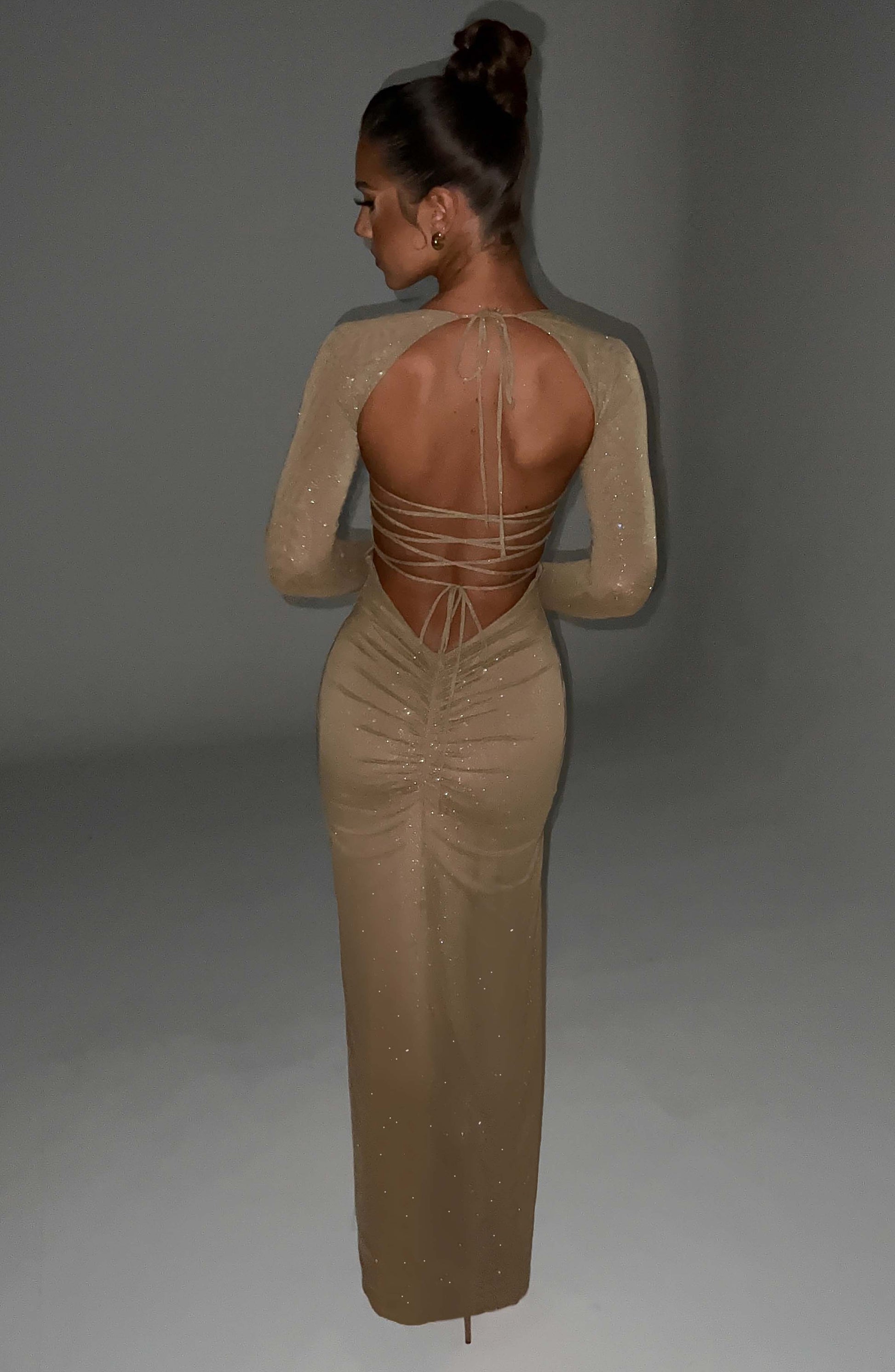 Nadia Maxi Dress Gold Sparkle