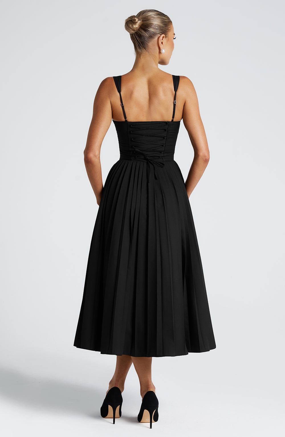 Natassia Midi Dress Black/White