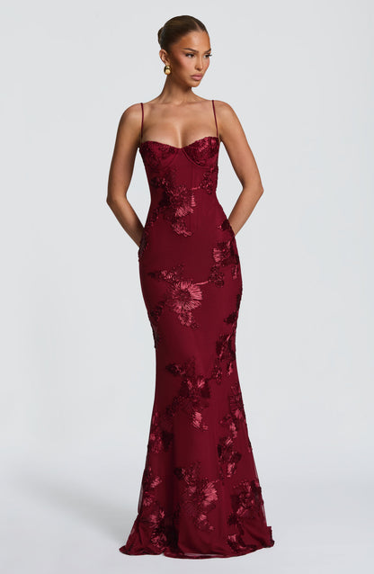 Nefertiti Maxi Dress Burgundy