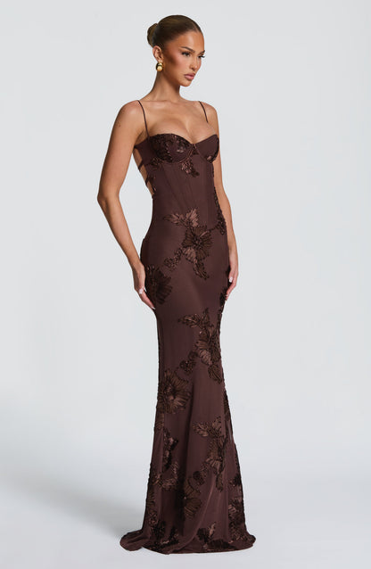 Nefertiti Maxi Dress Plum Brown
