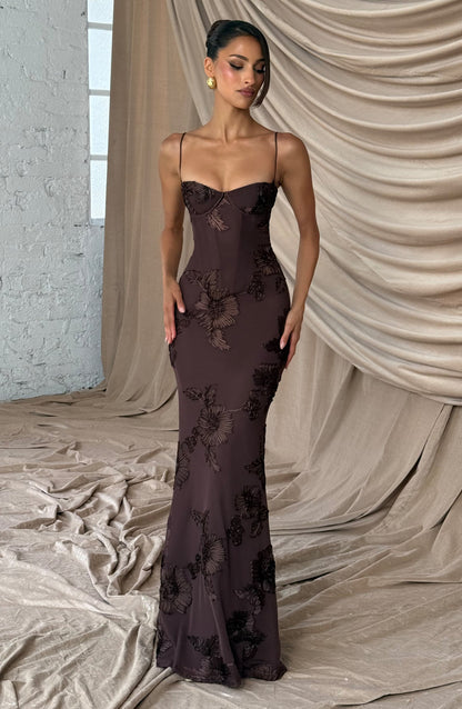 Nefertiti Maxi Dress Plum Brown