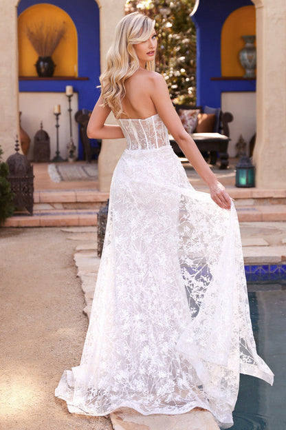 Nova Gown White GLITTER FITTED GOWN AND OVERSKIRT