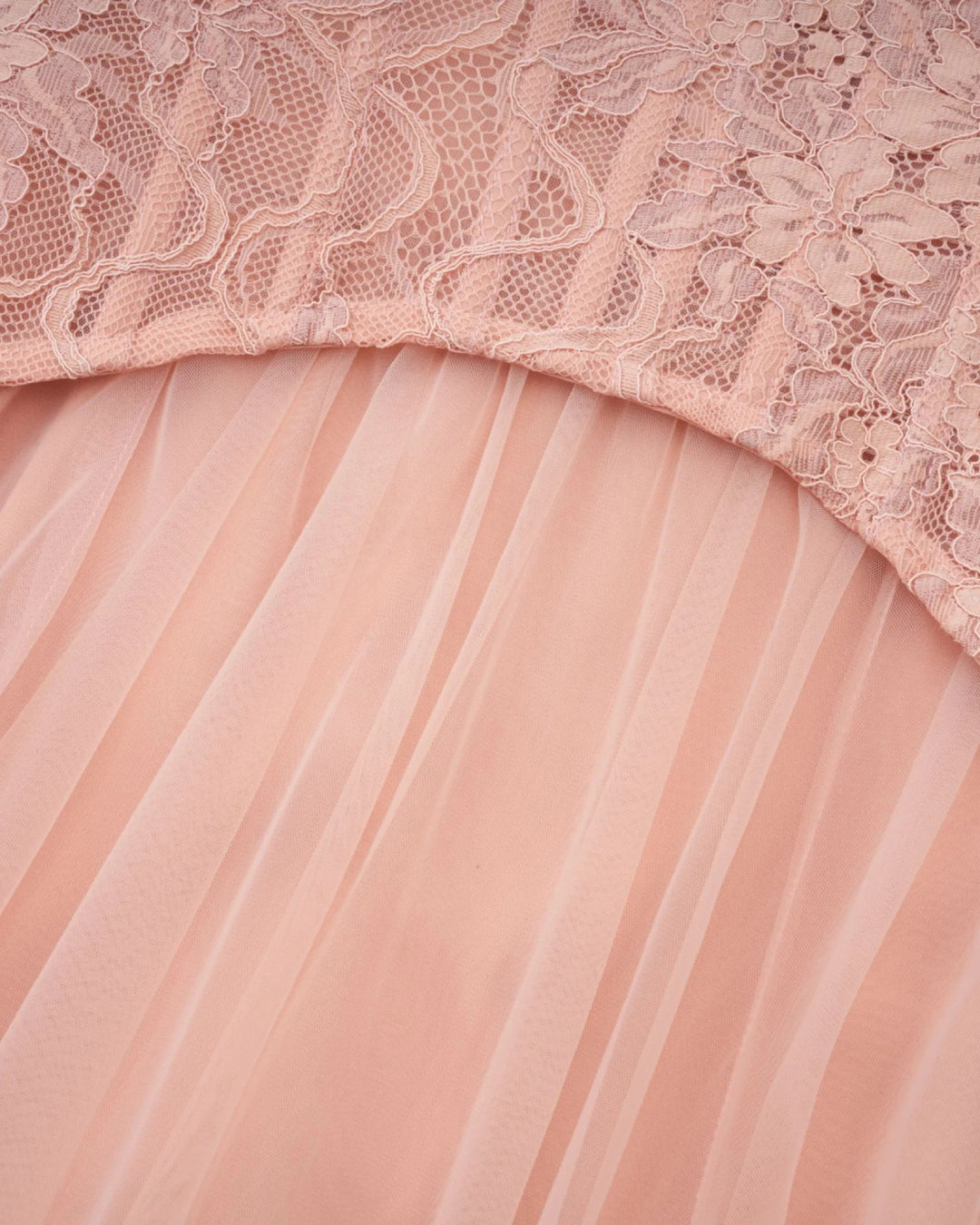 Oakley Lace Corset Tulle Maxi Dress Blush
