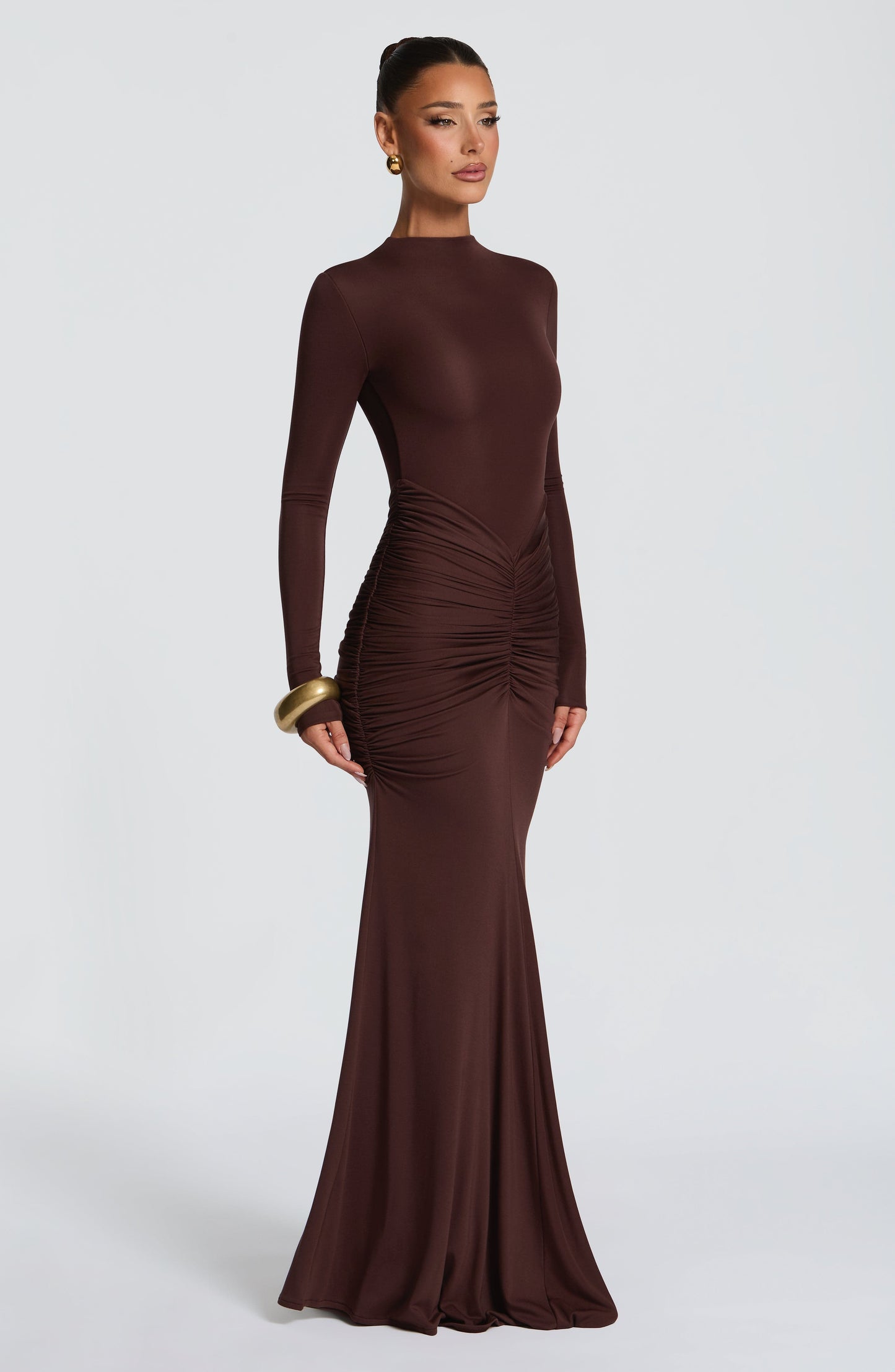 Oriane Maxi Dress Plum Brown